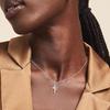Collana Minimalista in Argento S925: Pendente a Croce Corona Piena di Diamanti per Donna