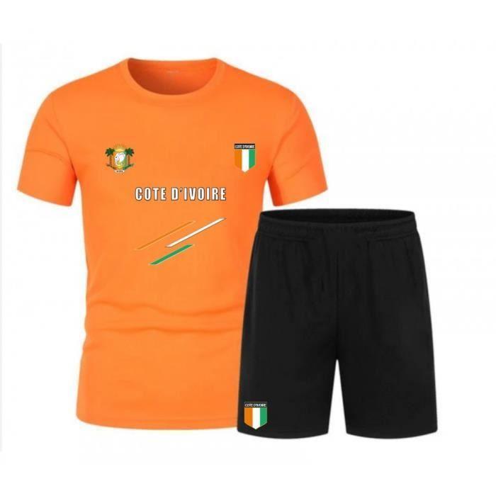 Ivory Coast Orange Men's Football Shorts and Jersey Set