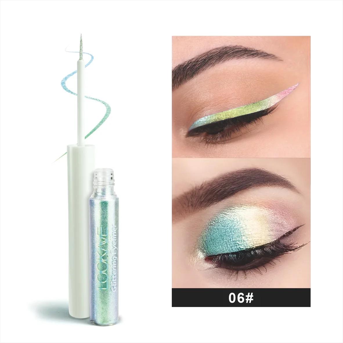 

Блискуча хамелеон зелена рідка підводка для очей металеві тіні для повік багатобарвна підводка для очей перламутрові поляризовані блискітки пігмент для очей макіяж