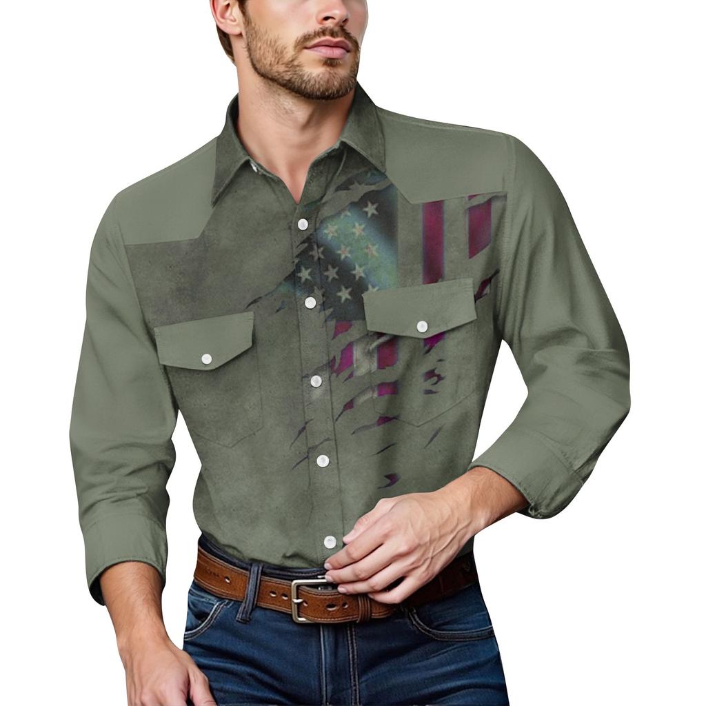 Pánské módní s klopou a krátkým rukávem ležérní top délky po ramena