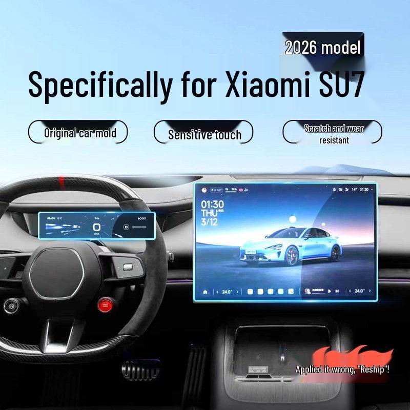 Tempered Screen Protector for Xiaomi SU7: Fits 26 New Gen Models, Center Console & Navigation Dash