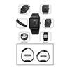Men's Square Silent TPU Leather Strap Black Simple Thin Stylish Arm Watch Men's Waterproof Business Casual Men's Gift Black Blue Waches for Men