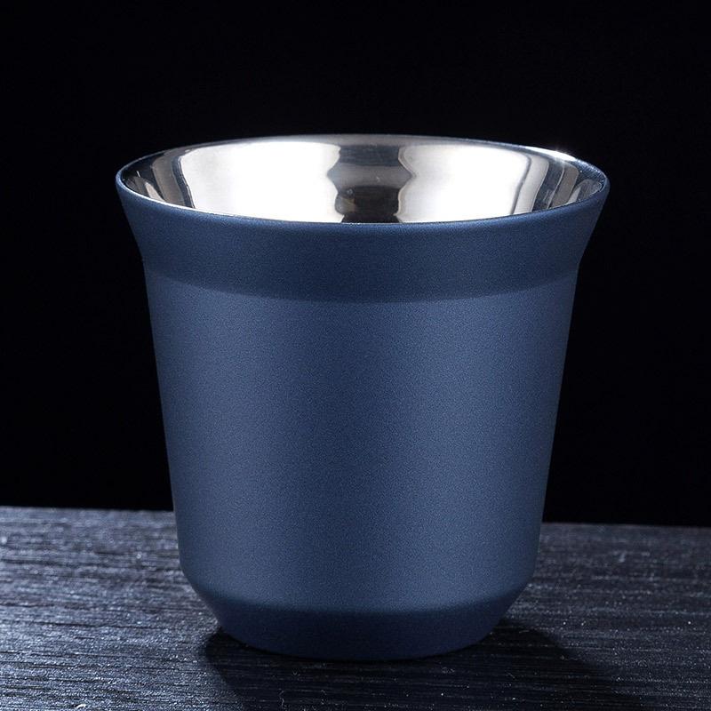 80ML Espresso Mugs Stainless Steel Coffee Milk Water Drink Breakfast Cups 304 Insulated Double Wall Dishwasher Safe Texture