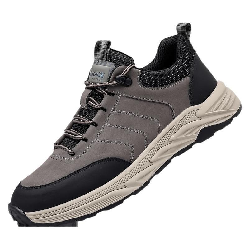 Herbst Neue Schuhe für Herren Echtes Leder Freizeitschuhe Outdoor Sport Stil Wanderschuhe Street Cool Schnür-Sneaker
