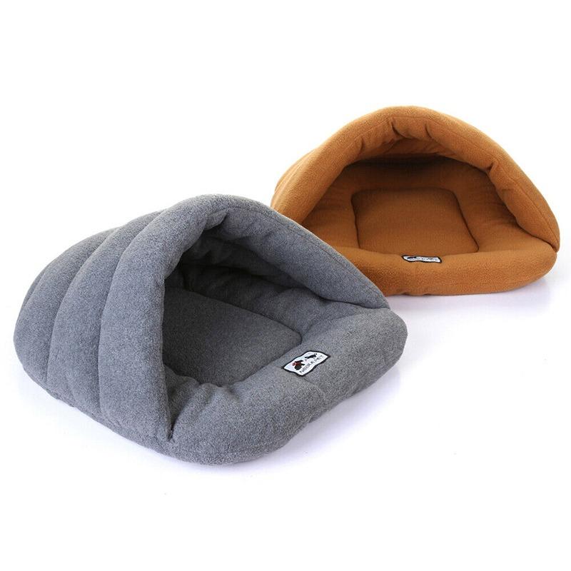 Pet Cat Dog Nest Bed Puppy Soft Warm Cave House Winter Sleeping Bag Mat Pad