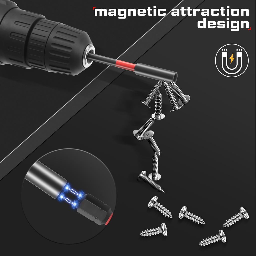 8Pcs Impact Magnetic Screwdriver Bit Holder Extension Socket Drill Bit Holder 1/4" Hex Shank Magnetic Extension Bits Holders Set