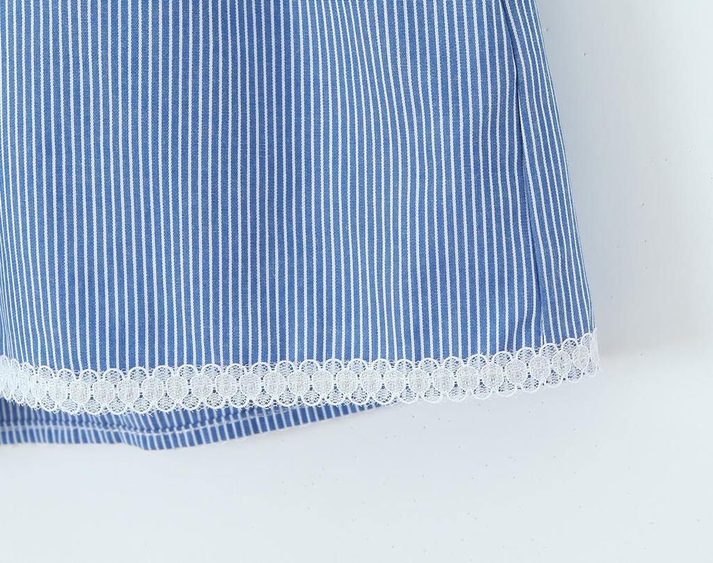 Women's Striped Casual Set: Relaxed Fit Long-Sleeved Shirt, Camisole, and Wide-Leg Pants (Long/Short Options)