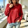 Suéter de Punto con Capucha para Mujer Otoño Invierno Manga Larga Pulóver Top para Uso Casual