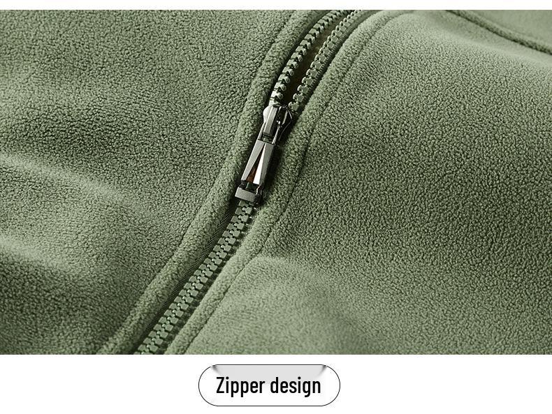 Men's Trendy Fleece Stand Collar Cardigan Jacket