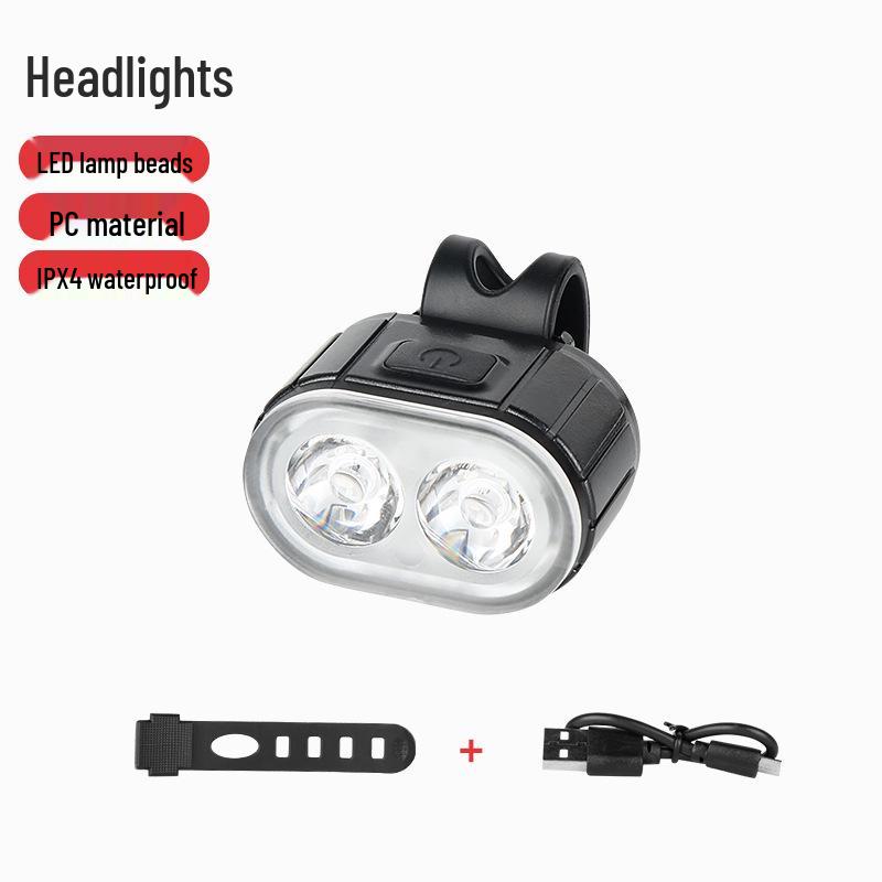 Super Bright Rechargeable Bicycle Front & Tail Light Set for Mountain Bikes - High Visibility Night Riding and Warning Light