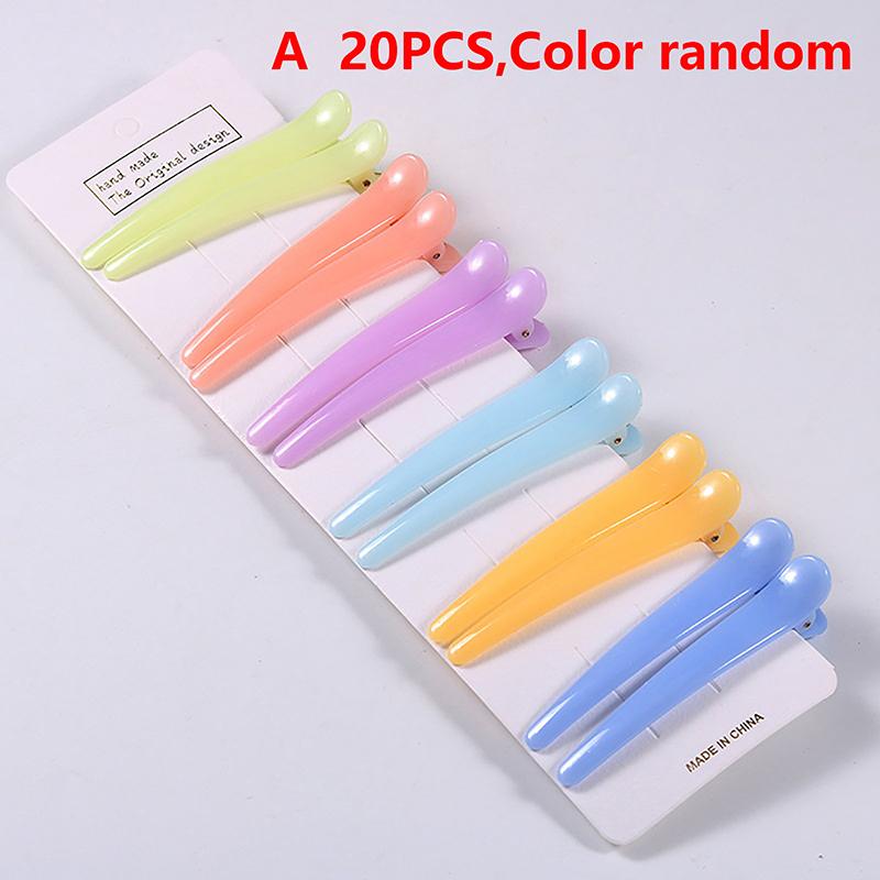 20Pcs Candy Colors Duckbill Clip Professional Hairdressing Salon Hairpins Plastic Diy Hair Care Hair Clamps Styling Tools