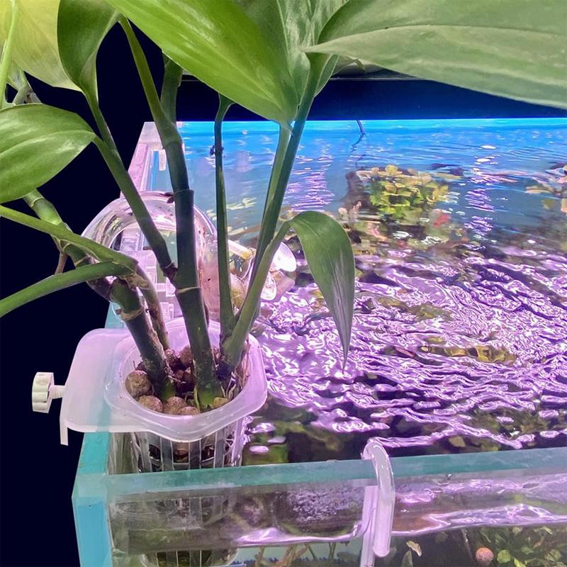 Aquarium Planting Basket Hydroponic Support Hangable Fish Tank Water Grass Cup Aquatic Plant Holder Wall Hanging Flower Pots