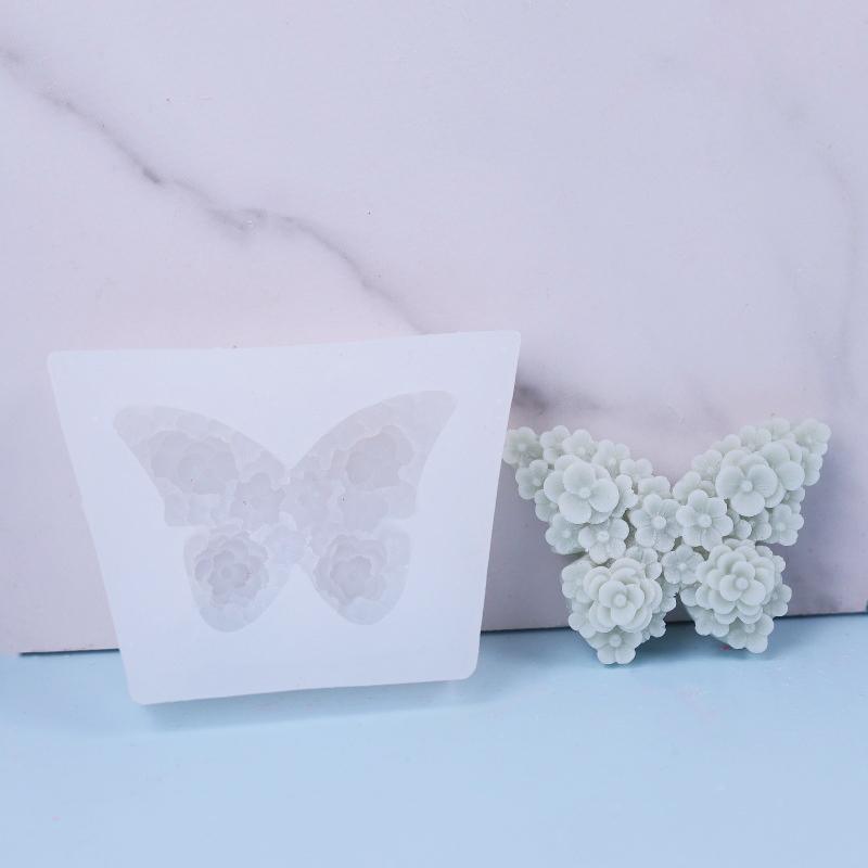 Rose Butterfly Mold Silicone Shaped Aromatherapy Gypsum Dropping Glue Decorative Ornament DIY