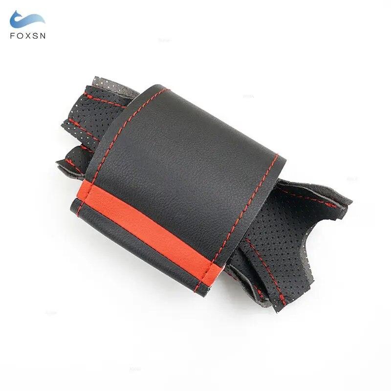 For Mercedes Benz Vito 2010 2011 2012 2013 3014 2015 Viano W639 06-11 Car Steering Wheel Cover Trim Black Leather with Red Strip