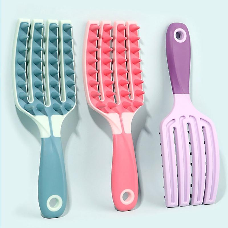 Wet and Dry Hair Washing Brush Long Handle Shampoo Brush Silicone Scalp Massage Comb Body Scrubber for Man and Woman