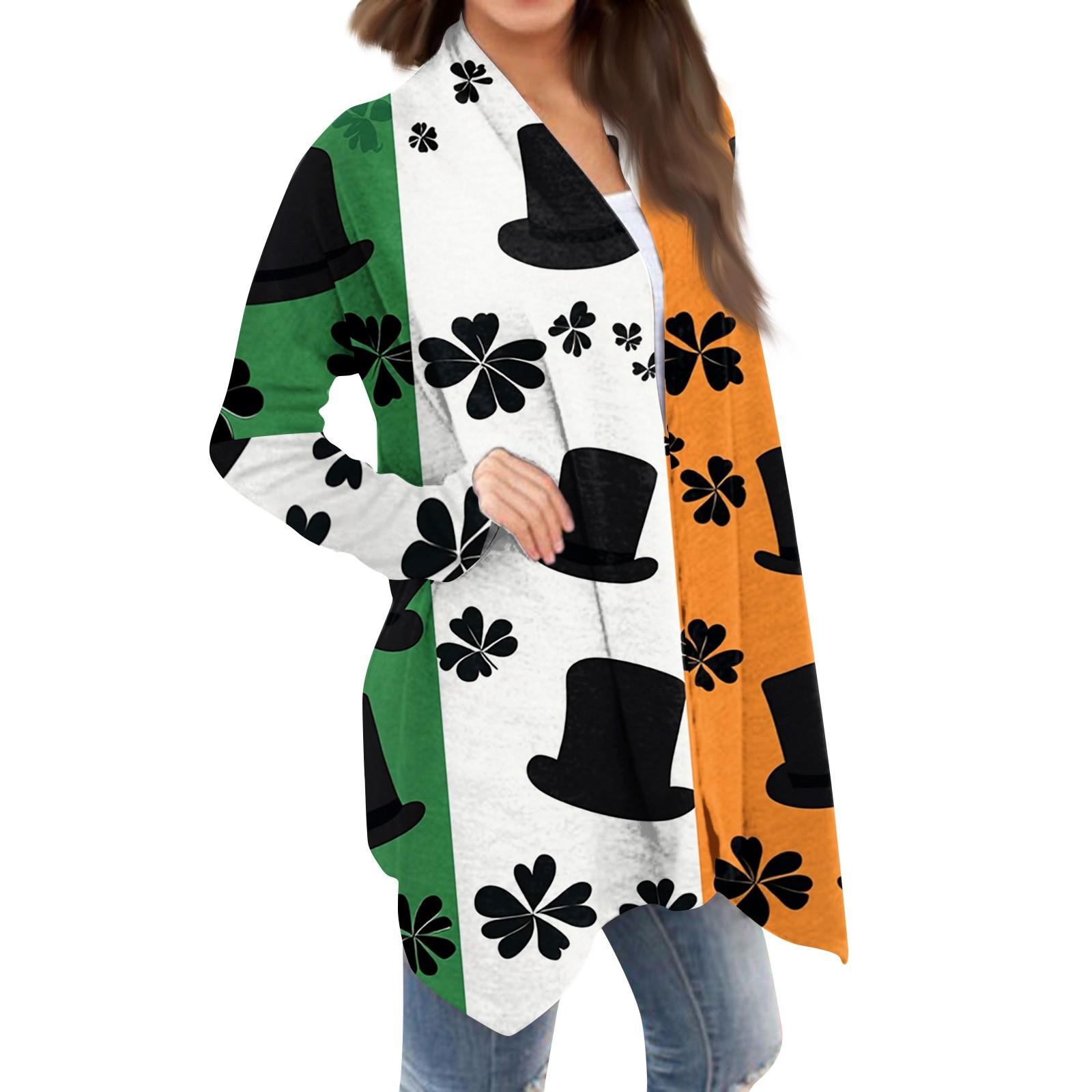 

Женская мода, повседневный рождественский принт, кардиган средней длины, куртка, пальто XXXXL белый