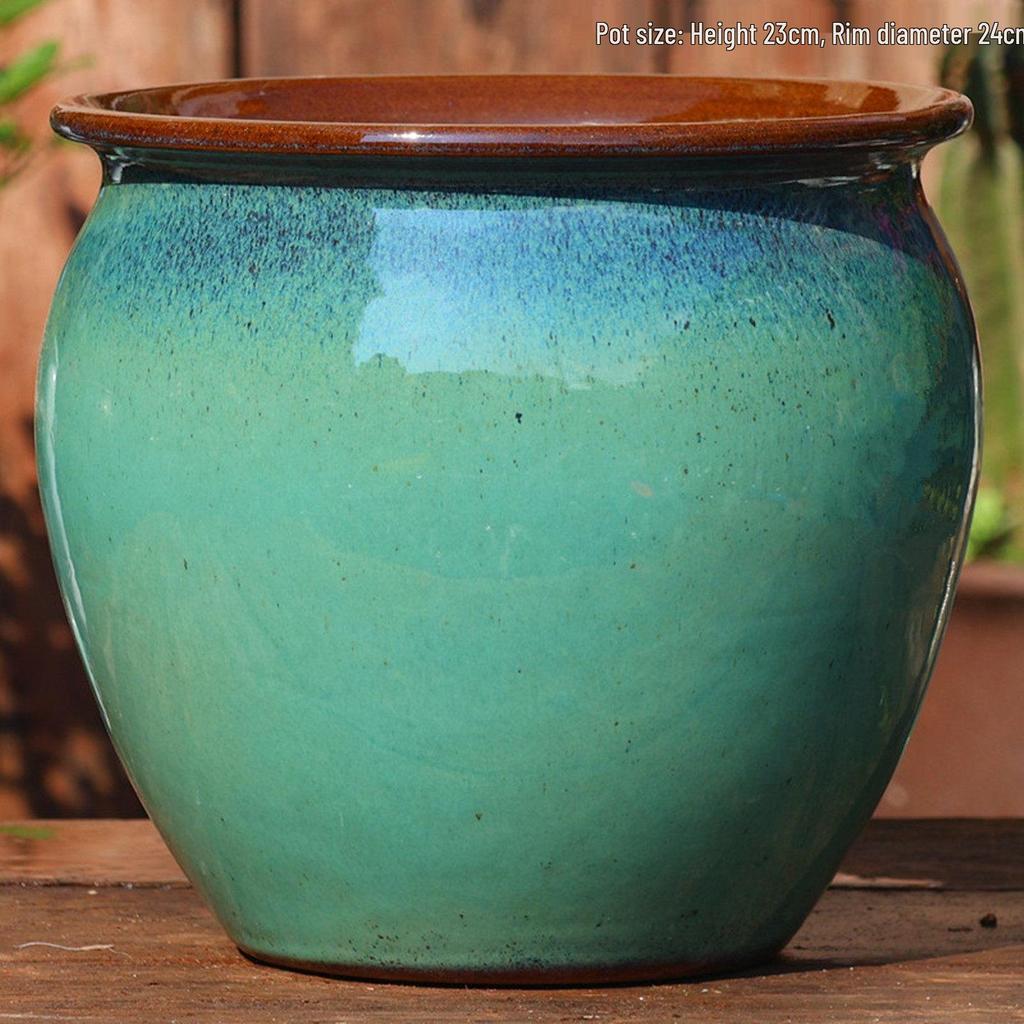 Large Handmade Ceramic Pottery Planter for Courtyard Landscaping - Ideal for Tall Orchids and Bougainvillea