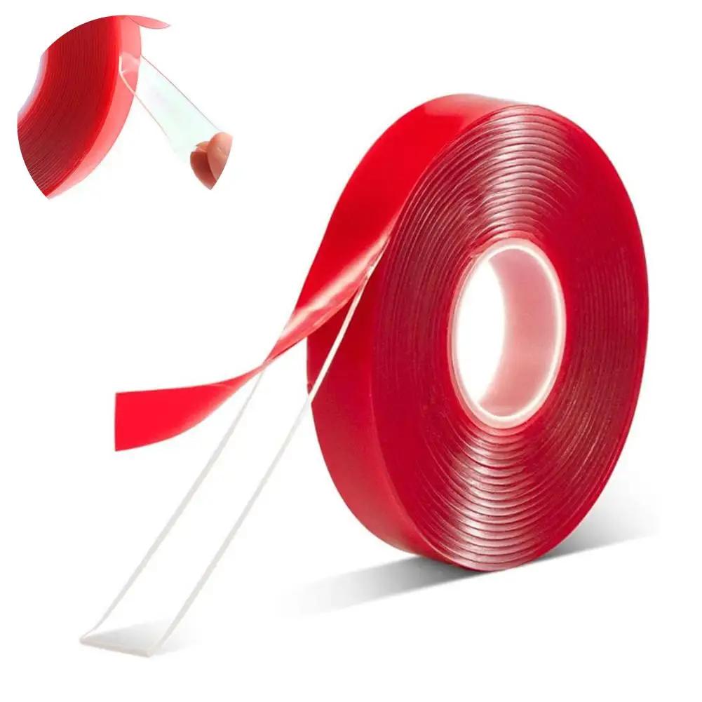 Нанодвусторонний скотч Съемный ПЭТ Красная пленка Без следов Наклейки Автомобильный Клейкий Монтажный клей Автоаксессуары Водонепроницаемый H O4S0