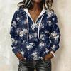 Felpa con Cappuccio Stampa Vintage da Donna a Manica Lunga - Felpa Casual