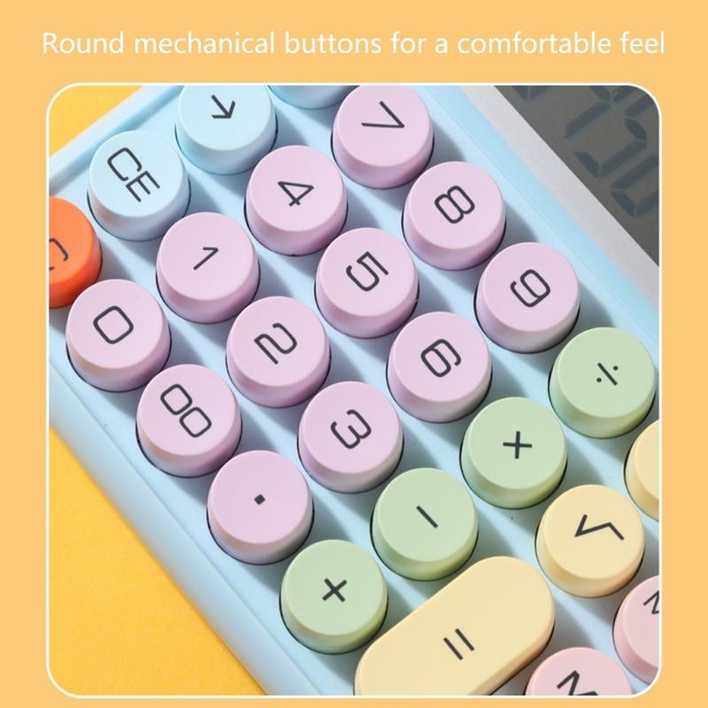 Cute 12 Digit Large LCD Display Calculator Mechanical Switches Calculator with Large LCD Display for Office Work Student