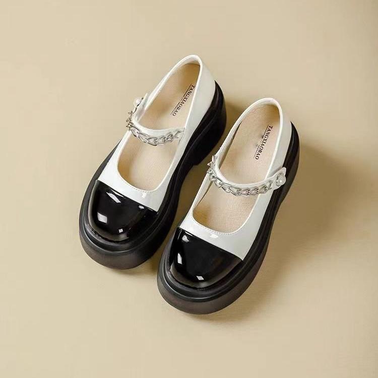 

Женские туфли с внутренней высотой 12 см, туфли-муффины с толстой подошвой, летние туфли Мэри Джейн на высоком каблуке, однотонные туфли A Word 40 белый