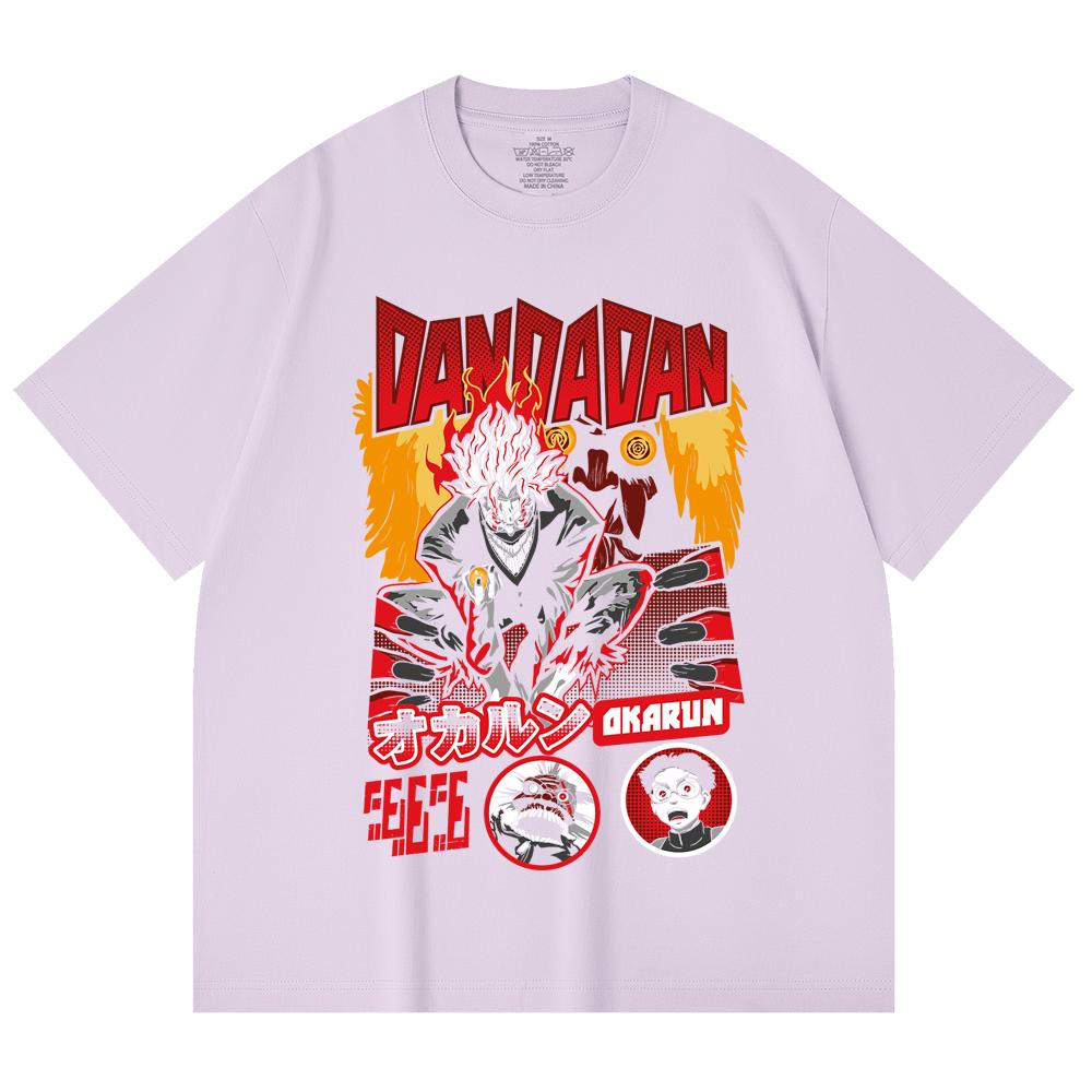 230 g/m² 100% Baumwolle Dandadan V26 Okarun Turbo Print Unisex Schweres Baumwoll-T-Shirt