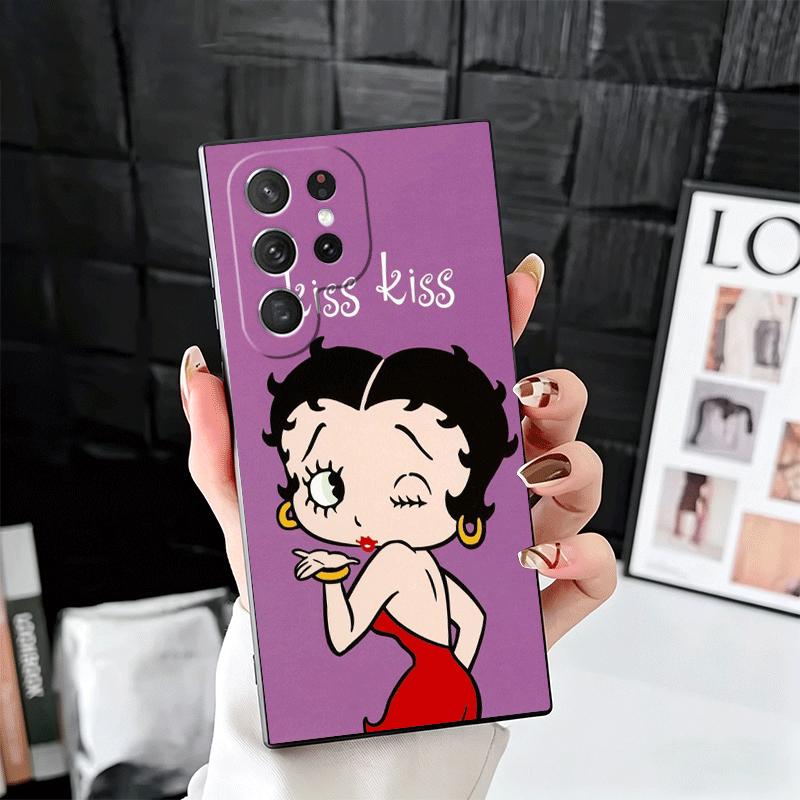 B-Bettys B-Boops Girl Soft Phone Case for Samsung Galaxy S26 S25 Edge S24 Ultra S23 Plus S22 S21 FE S20 Black Cover Back Shell