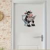 3D Funny Cow Reading Newspaper On Toilet Wall Sticker Self-Adhesive Waterproof Removable Bathroom Home Decor Art