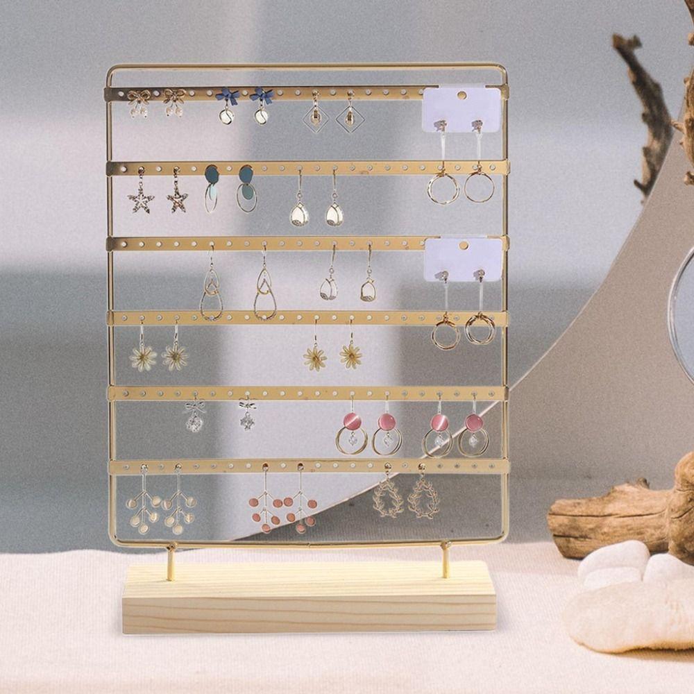 6-Tiered Metal Earring Holder DIY Earrings Storage Rack Ear Stud Rack Girls Gifts