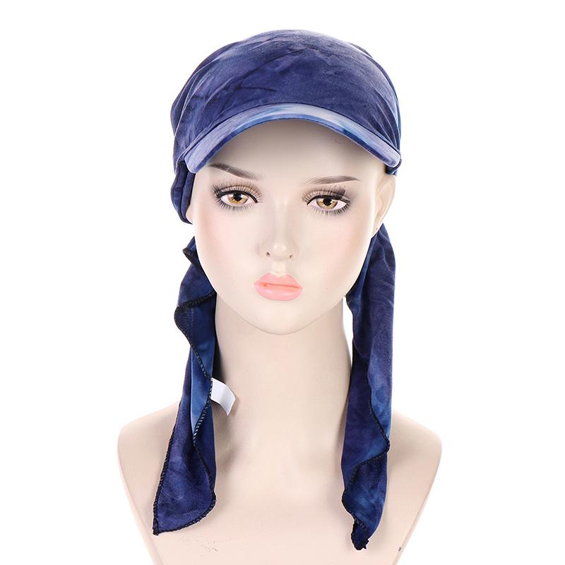Trendige bedruckte muslimische Hijab-Kappen mit Schirm Damen Baseballkappe Kopfbedeckung Ramadan Damenmode Turban Haube