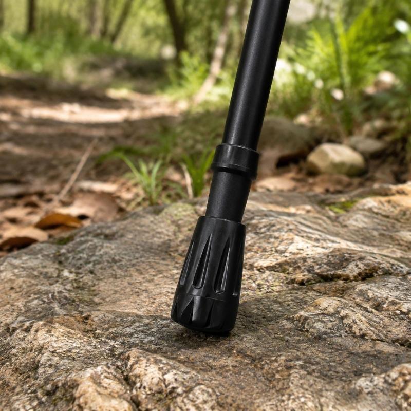 Outdoor Walking Hiking Stick Tip Covers, 8 Black PVC Replacement Part with Enclosed Bases and Hand Installation for Fitness Walking and Hiking