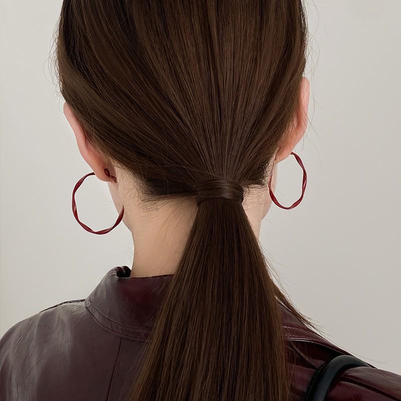 Ancola Silver Needle Red Heart Earrings – Fashionable, Luxurious & Elegant for Autumn/Winter 2025