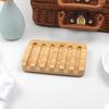 Self-Draining Bamboo Soap Dish – Natural One-Piece Soap Saver for Shower, Bathroom, Kitchen Sink, and Bathtub with Anti-Slip Design