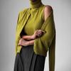 European-American High Neck Knit Sweater Cardigan Set for Spring/Autumn 2026 - Women's Long Sleeve Top + Cardigan