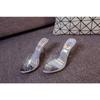 20 New Transparent Pu Fish Mouth Sandals Women's Summer Wish Catwalk Models Thin Heels Cool Slippers Women