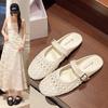 Temperament hollow woven bag head half slippers women's new versatile comfortable soft bottom casual lazy sandals
