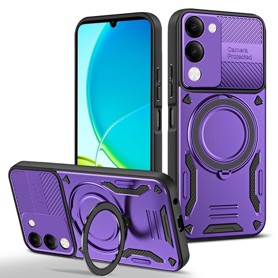 Solid Armor Shockproof Magnetic Case For Vivo Y39 Y29S 5G V50 Lite Y04S Y04 Y29 Car Holder Ring Stent Phone Cover