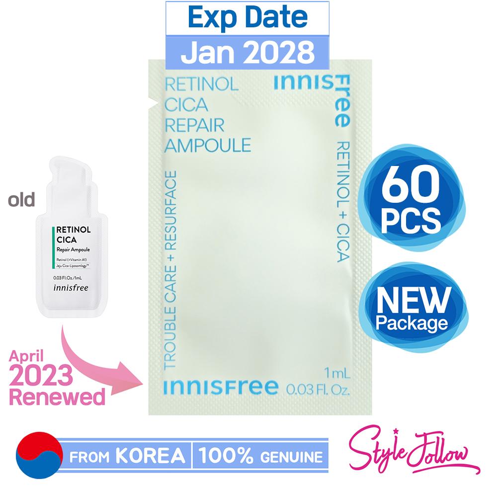 

60шт/60мл_[INNISFREE] Восстанавливающая ампула с ретинолом Cica 1 мл (Образец Саше) 1ml X 60pcs (60ml)