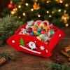 Christmas Foldable Candy Holder Tray, Non Woven Fabric Snacks Treats Storage Box for Holiday Party Supplies