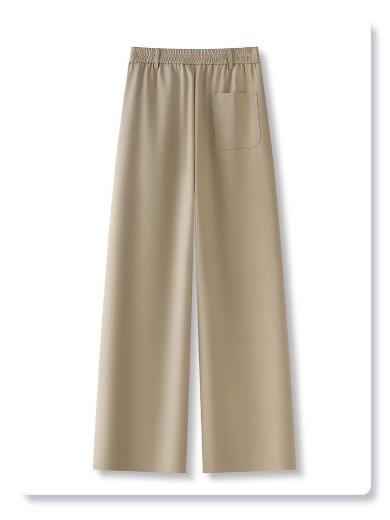 Women's Yellow Retro Narrow Straight-Leg Draping Pants - Spring/Autumn 2025 Collection