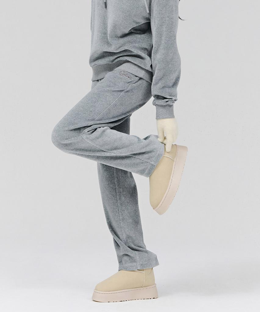 Chase Cult Women'S Velour Straight Warm-Up Pants - Grey