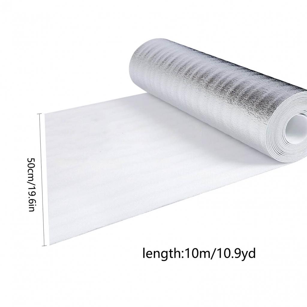10m X 0,5m X 3mm Reflektierende Folie Aluminiumfolie Heizungsisolierung Nagelneu