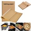 50Pcs Unbleached Baking Parchment Paper Sheets for Air Fryer Oven Grill Non Stick Cake Bread Cookies Pizza Roasting Healthy