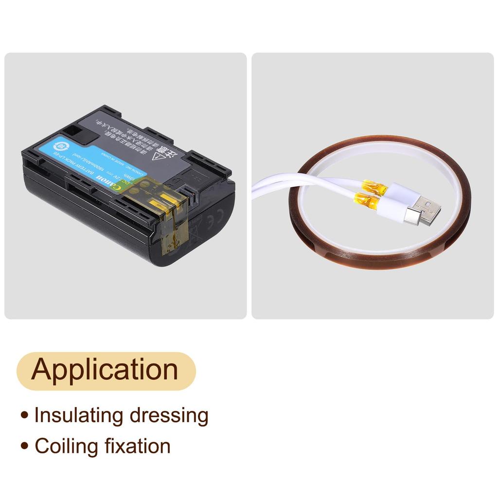 Uxcell Taśma odporna na ciepło 1 opakowanie Taśma samoprzylepna z folii poliimidowej wysokotemperaturowej 150 mm x 33 m - Taśma, (108 stóp)