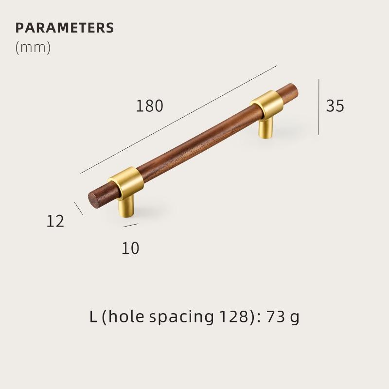 Dooroom Brass Black Walnut Furniture Handles Original Modern Nordic Pull Cupboard Wardrobe Dresser Shoe Box Drawer Cabinet Knobs