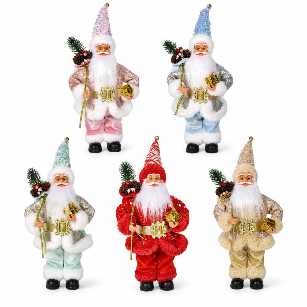 60cm Christmas Santa Doll Sequins Santa Claus Ornament New Mantel Shelf Decor Tabletop Decoration