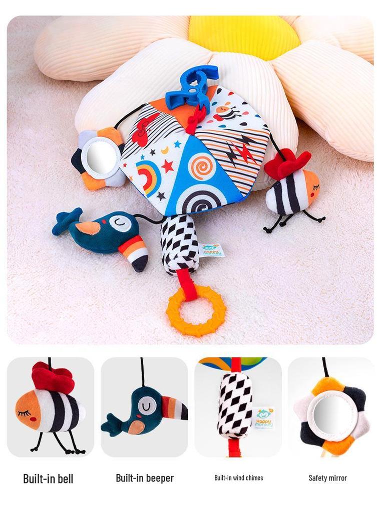 Happy Monkey Stroller Hanging Wind Chime - Baby Bed Bell & Soothing Rattle Toy