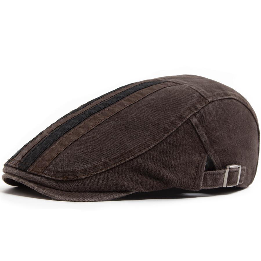Prana stara czapka z daszkiem męska pięciopasmowa patchworkowa retro beret casualowa czapka