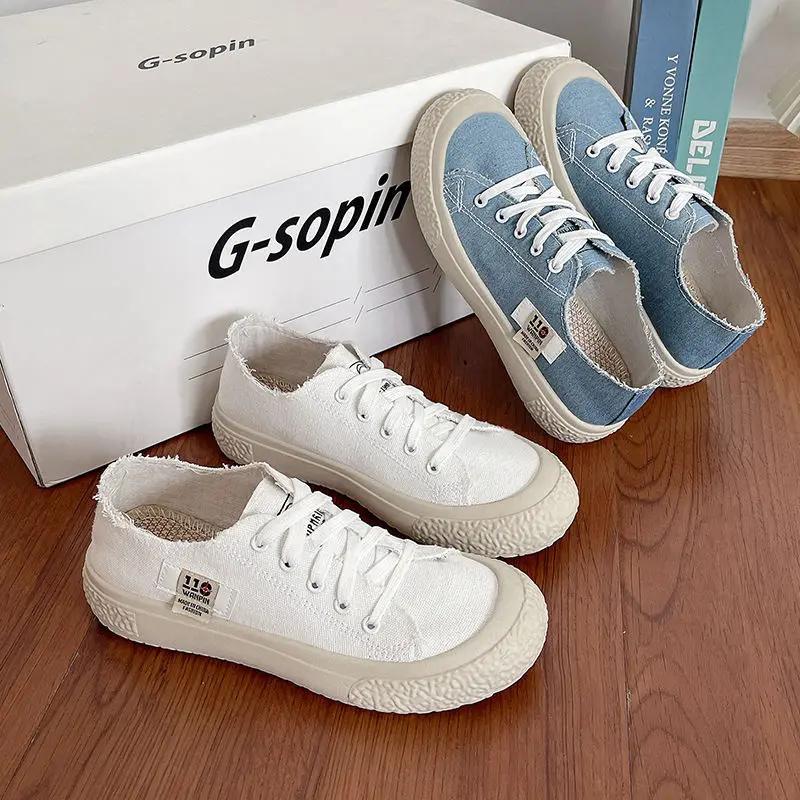 Platform Canvas Shoes, Schoolchildren, Soft Soles, Women's Shoes, Fashion, Slip-On Sneakers, Casual Shoes