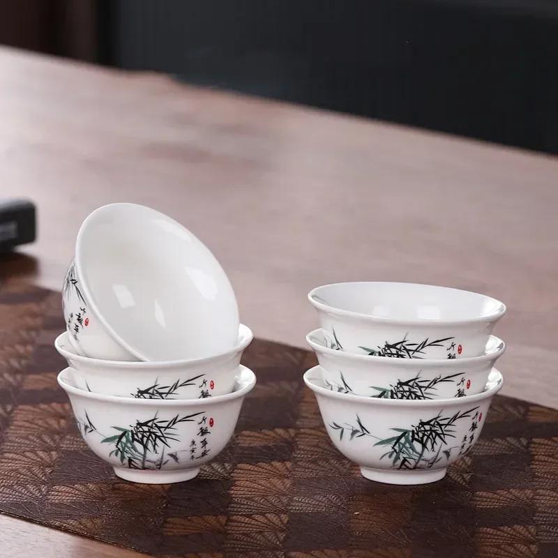 6Pcs/set Hand-painted Landscape Painting Teacup Chinese Teaware Supplies Handmade Boutique Master Cup Tea Ceremony Accessories